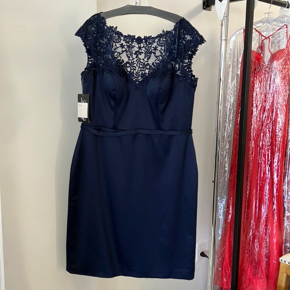 La Femme Dresses & Skirts - Navy Cocktail Dress-OS!